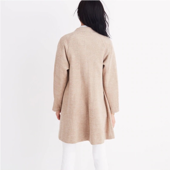 Madewell Stanza Herringbone Tan Open-Front Coat medium - Picture 3 of 10